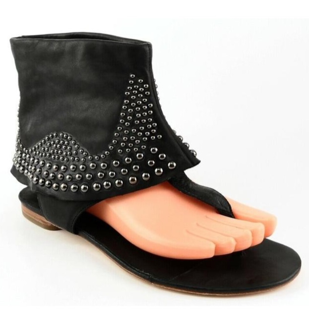 AQUA sz 9 NWT black leather festival shoe boot - Picture 4 of 7